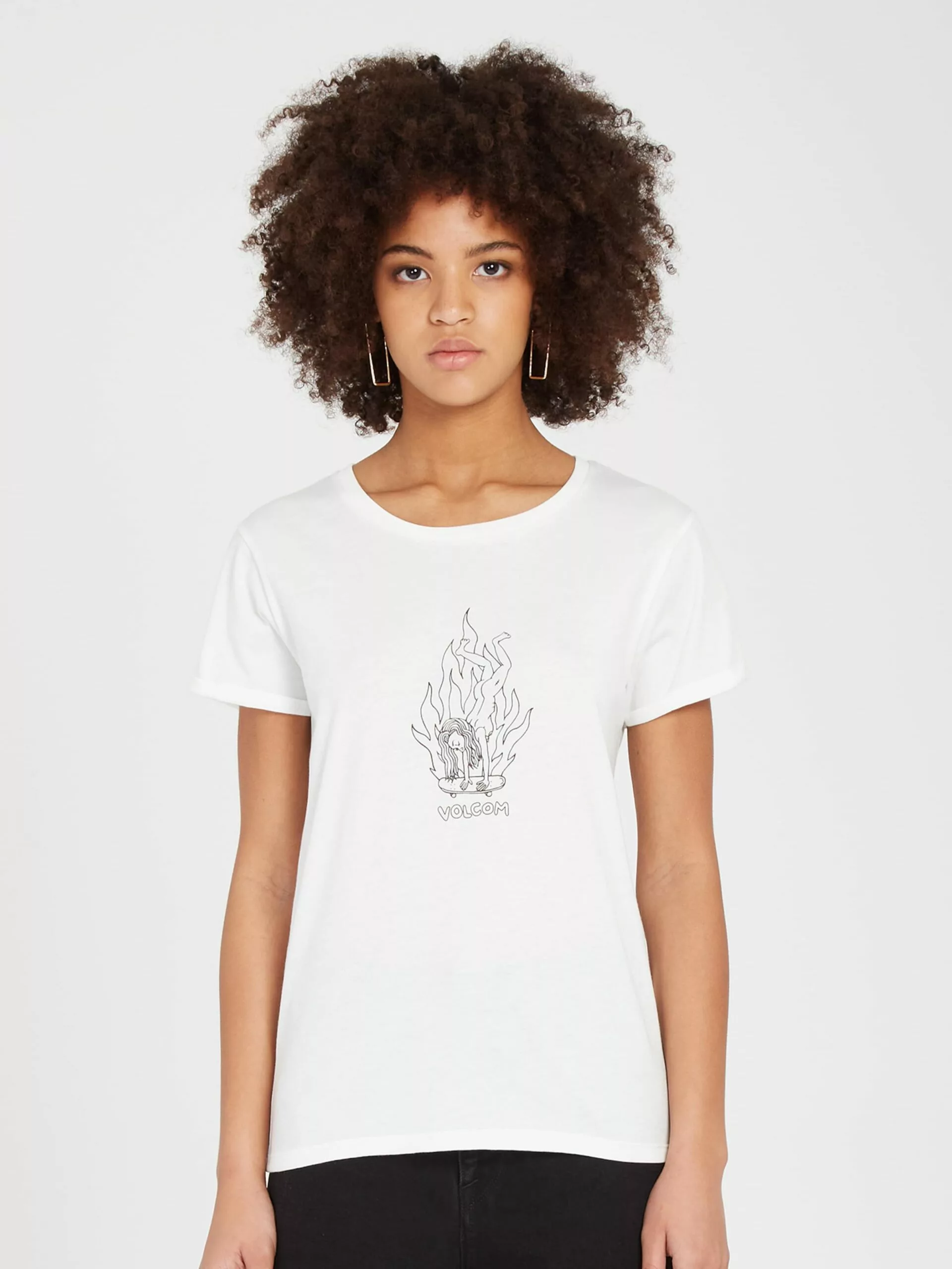Volcom T-shirts T-shirt Radical Daze Femme Blanc 4 Volcom T-shirts T-shirt Radical Daze Femme Blanc – Image 2