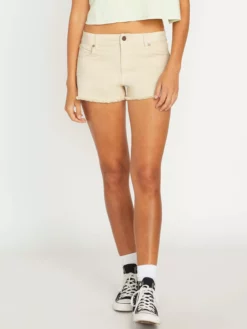 Volcom Shorts En Jean Coupe Slim Jean Femme Sable