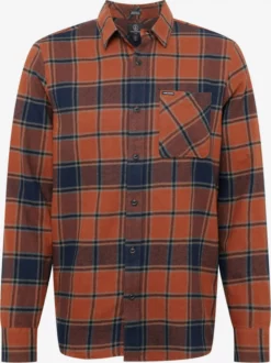 Volcom Chemises à Carreaux Coupe Regular Chemise CADEN Homme Marron
