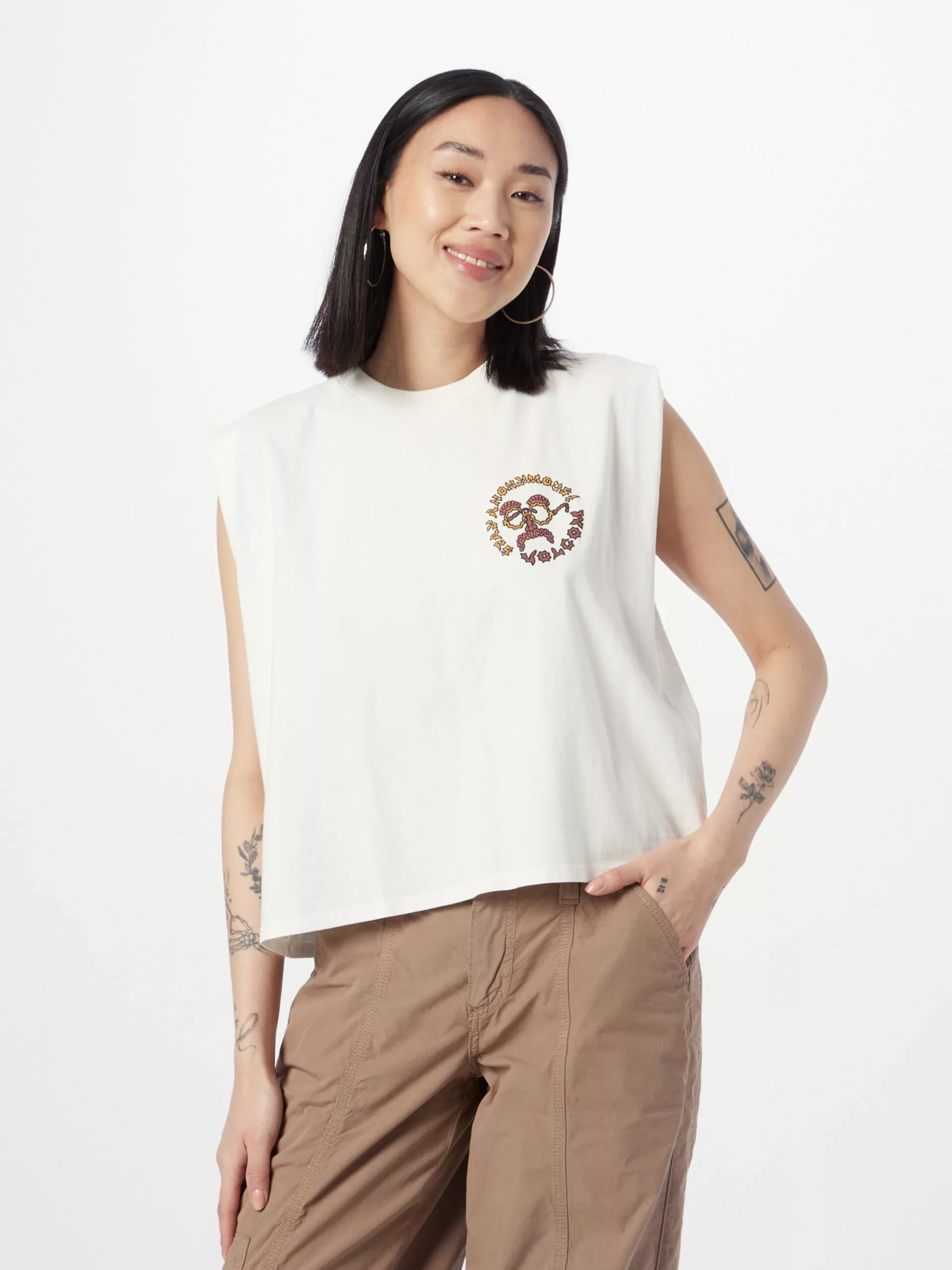 Volcom Hauts Sans Manches Haut Connected Minds Femme Blanc 4 Volcom Hauts Sans Manches Haut Connected Minds Femme Blanc – Image 2