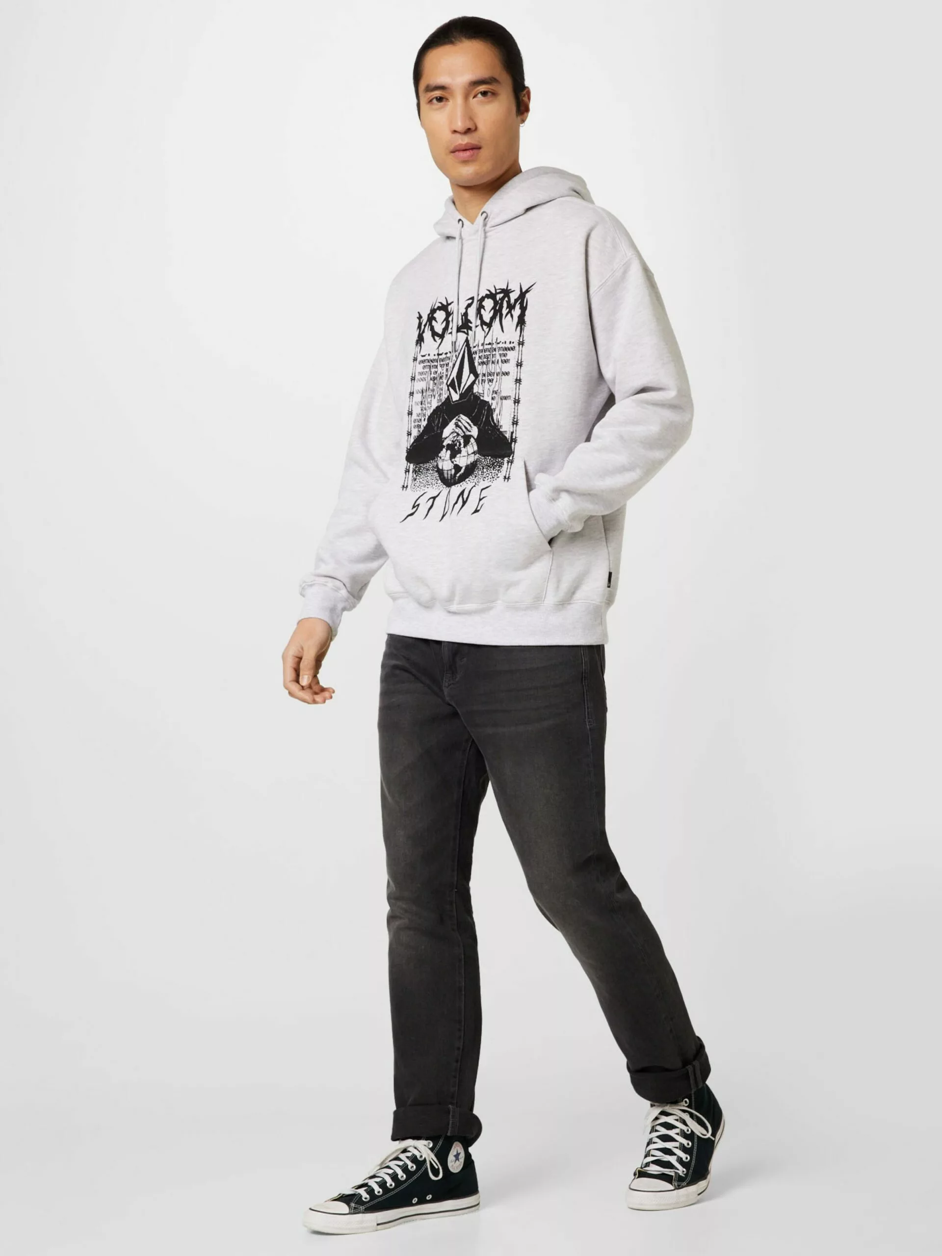 Volcom Sweats à Capuche Sweat-shirt EDENER Homme Gris Chiné 7 Volcom Sweats à Capuche Sweat-shirt EDENER Homme Gris Chiné – Image 5