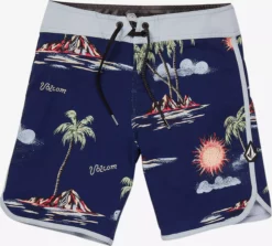 Volcom Maillots De Bain Shorts De Bain Isle Hoppa Enfants Bleu Marine