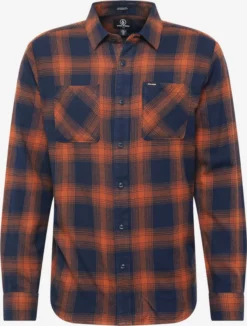 Volcom Chemises à Carreaux Coupe Regular Chemise NETASTONE Homme Bleu Marine