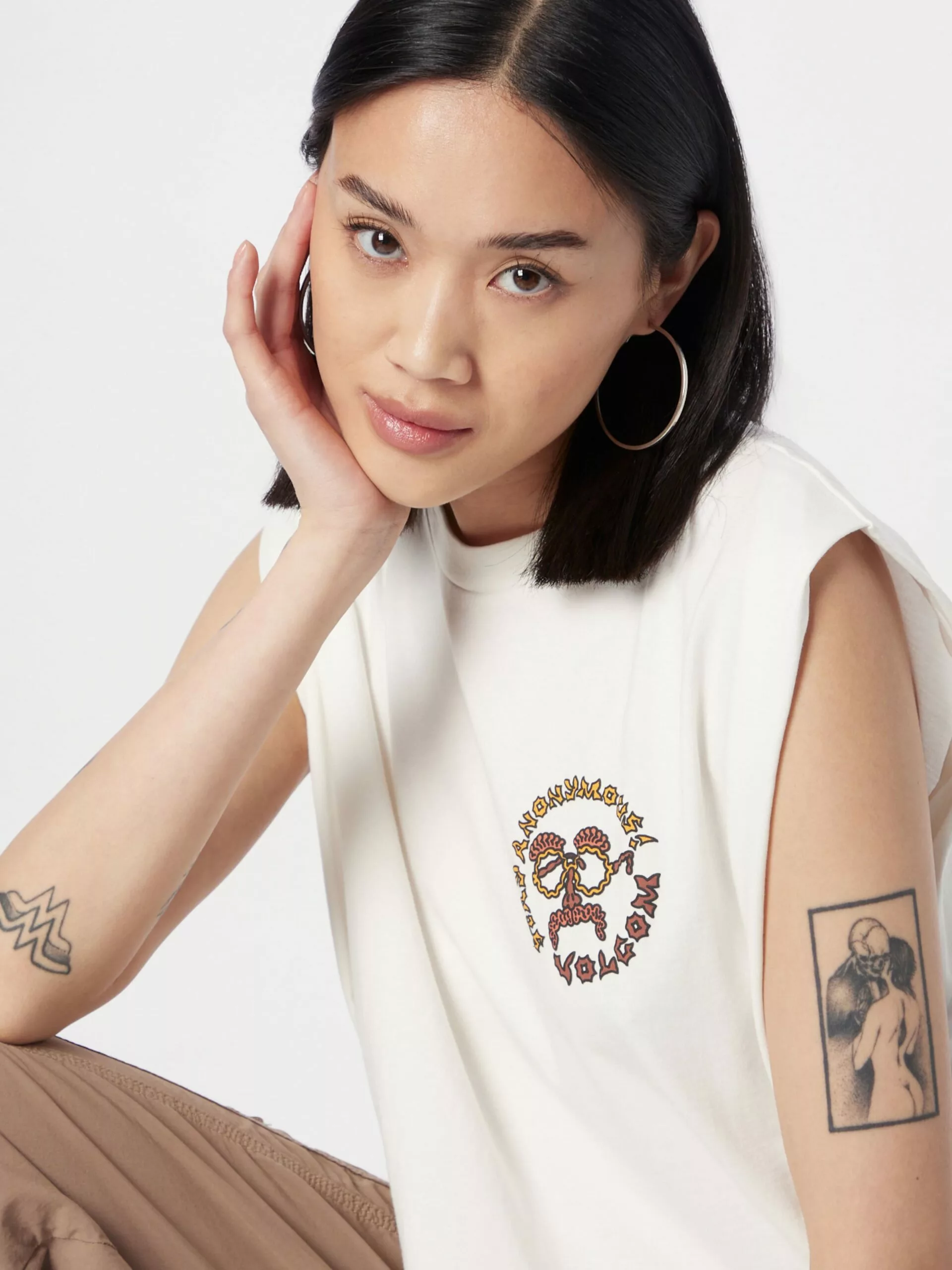 Volcom Hauts Sans Manches Haut Connected Minds Femme Blanc 7 Volcom Hauts Sans Manches Haut Connected Minds Femme Blanc – Image 5